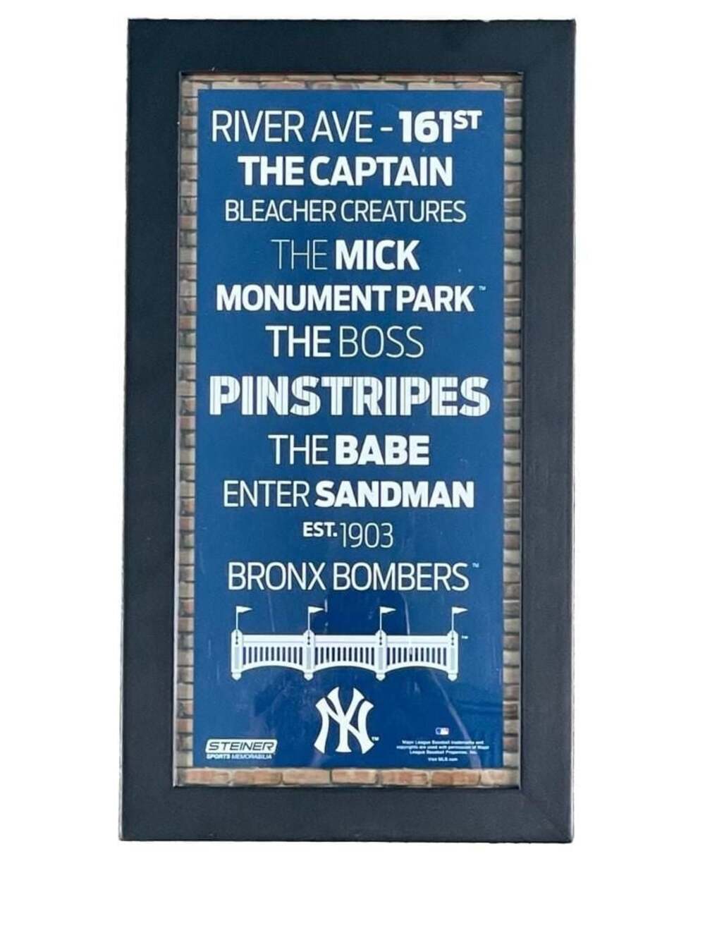 Steiner Sports Memorabilia New York Yankees Bronx Bombers Framed Wall Sign